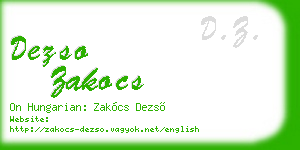 dezso zakocs business card